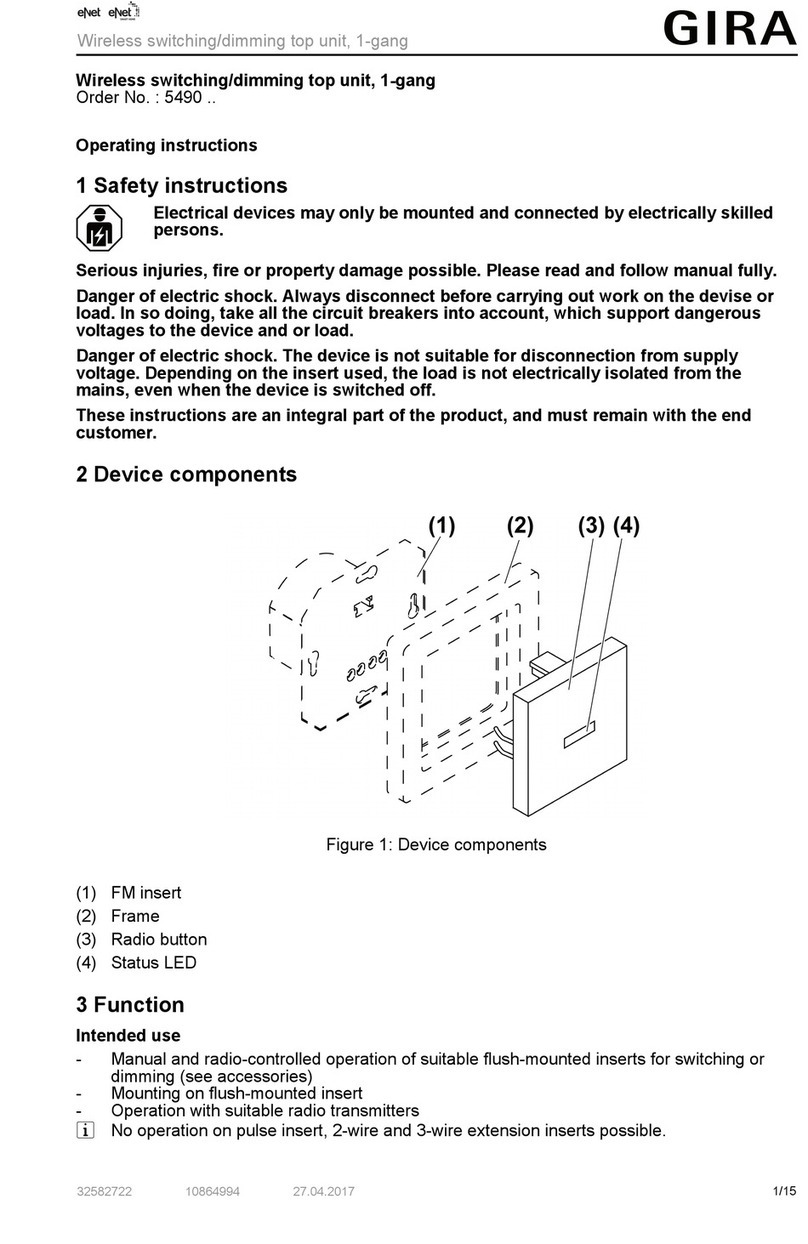 Gira 5490 Series operating instructions