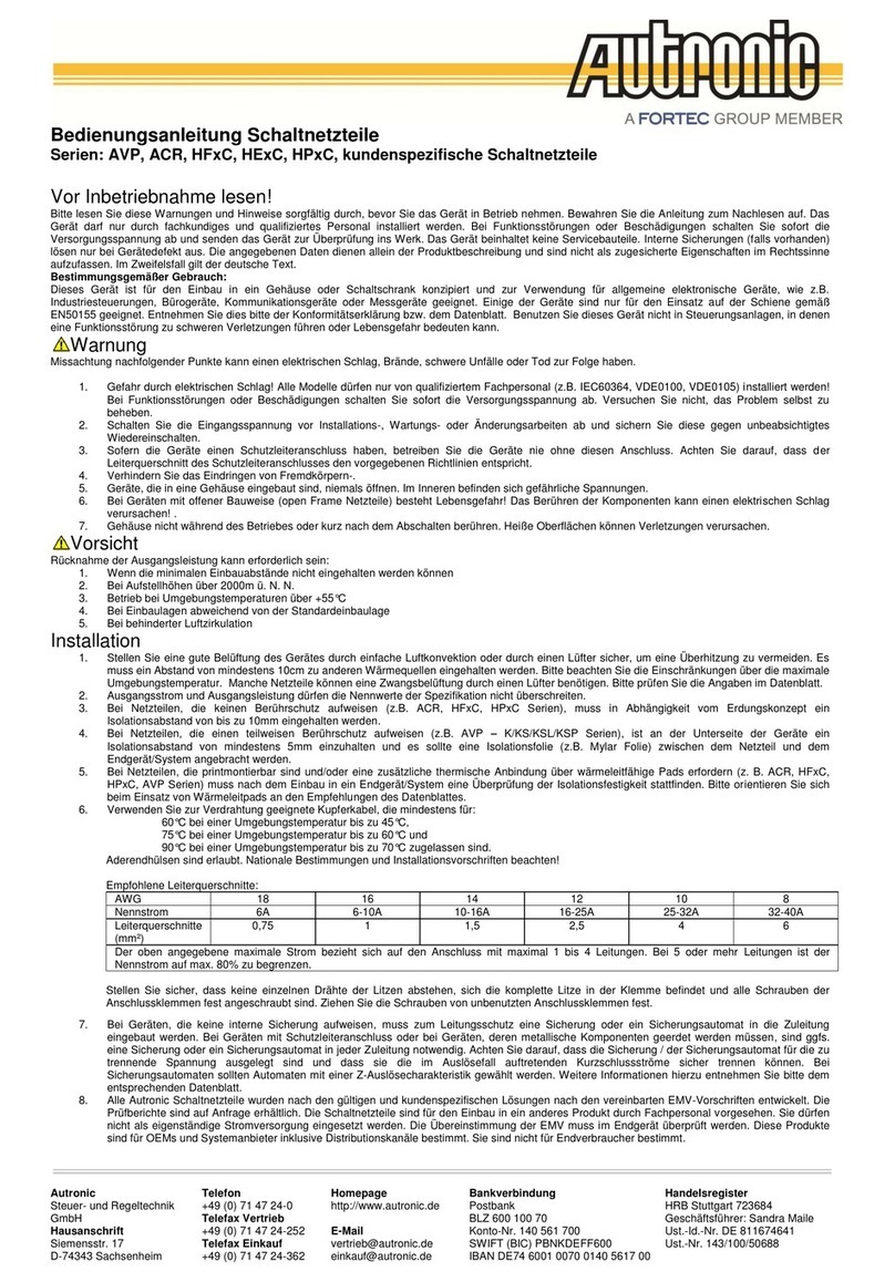 Forte Autronic ACR Series instruction manual
