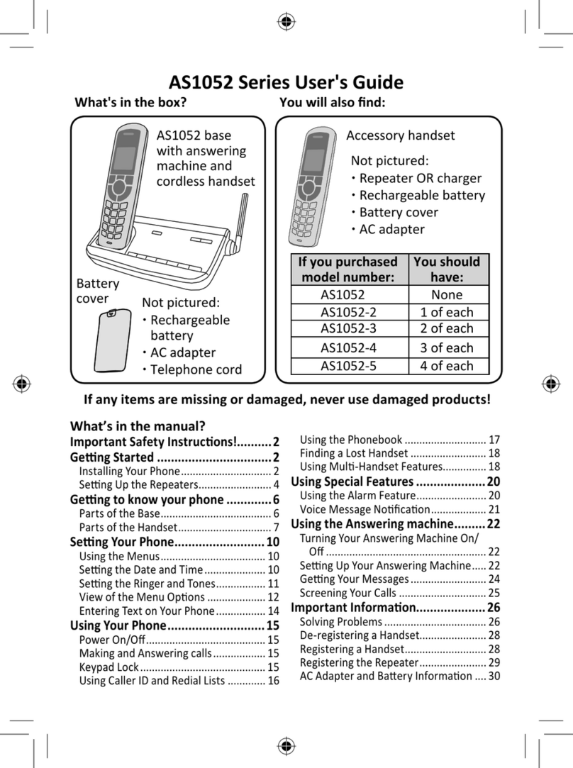 Uniden AS1052 Series User manual