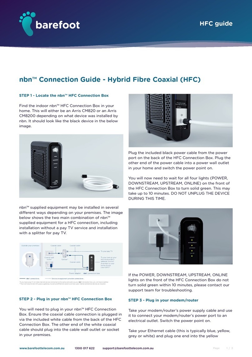 Barefoot nbn HFC Connection guide Barefoot nbn HFC Connection guide