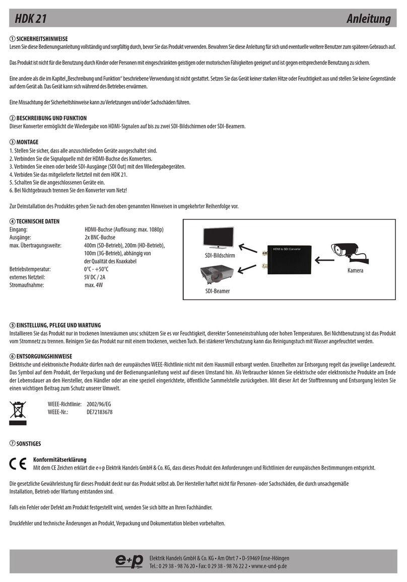 e+p Elektrik Handels HDK 21 User manual