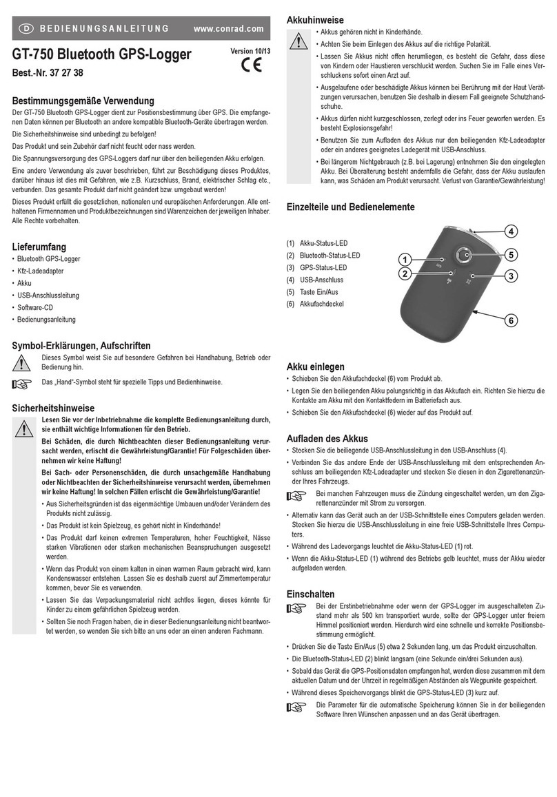 Conrad GT-750 operating instructions