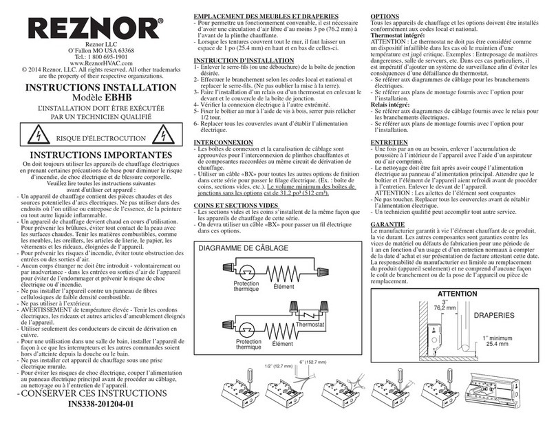 Reznor EBHB Instructions & installation
