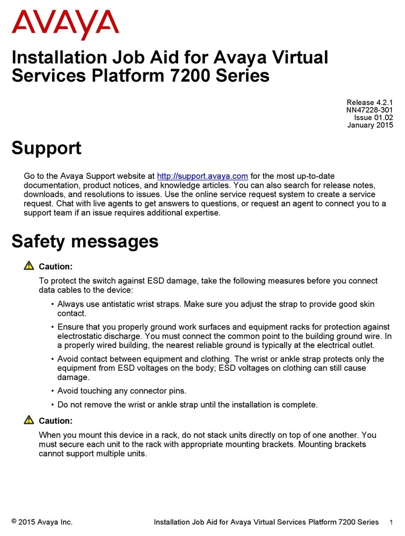 Avaya Virtual Services Platform 7200 Series User manual