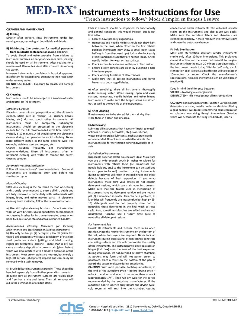 CHS MED-RX Series Instructions for use