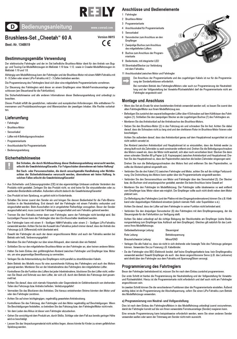 Reely Cheetah operating instructions