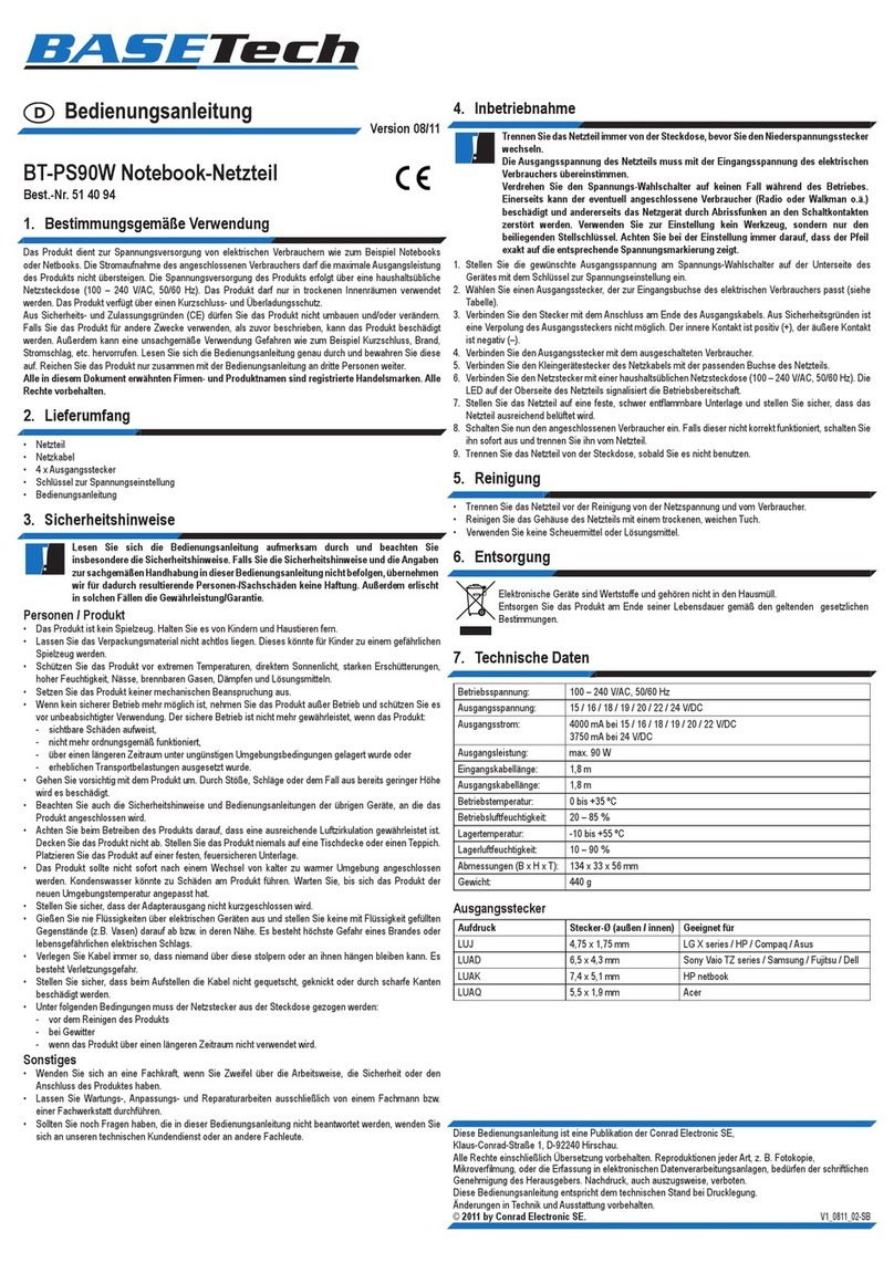BASETech BT-PS90W operating instructions