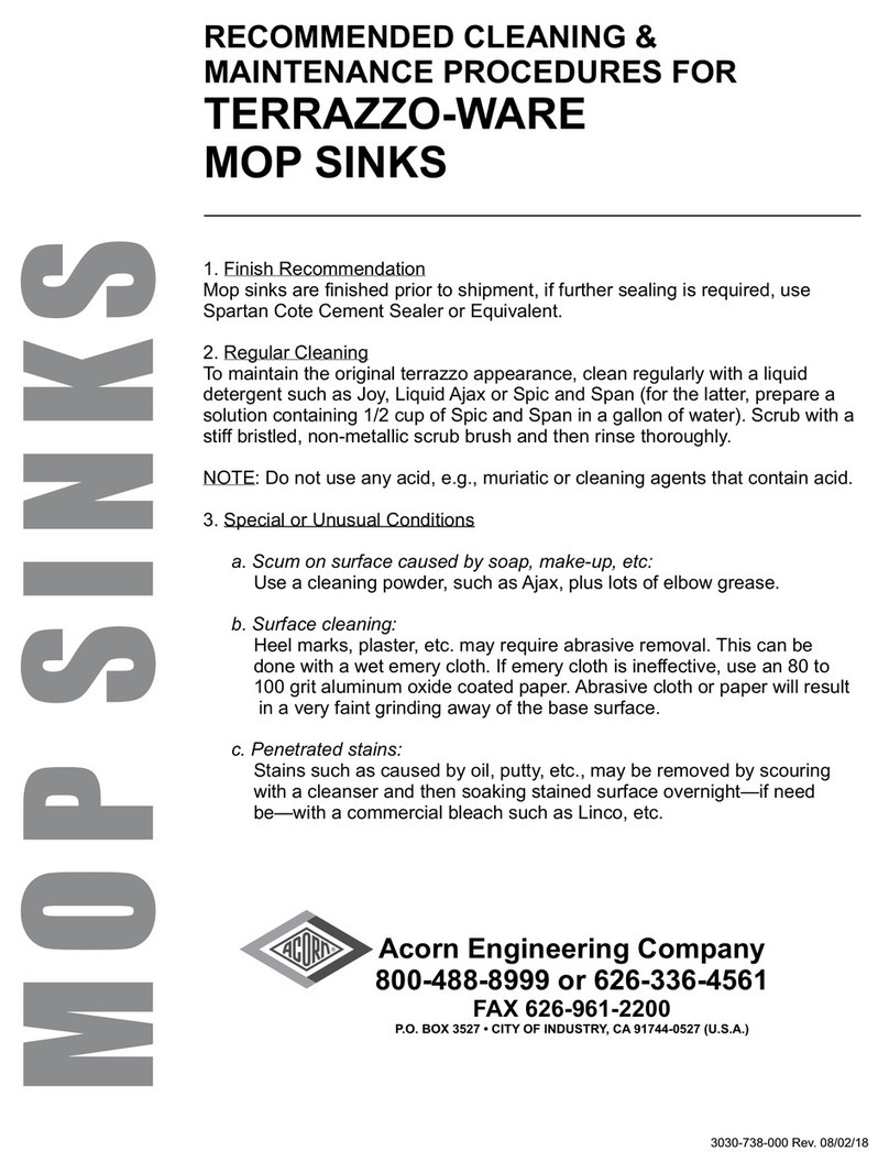 Acorn Terrazzo-Ware installation instructions