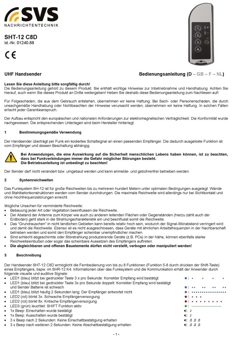SVS SHT-12 C8D operating instructions