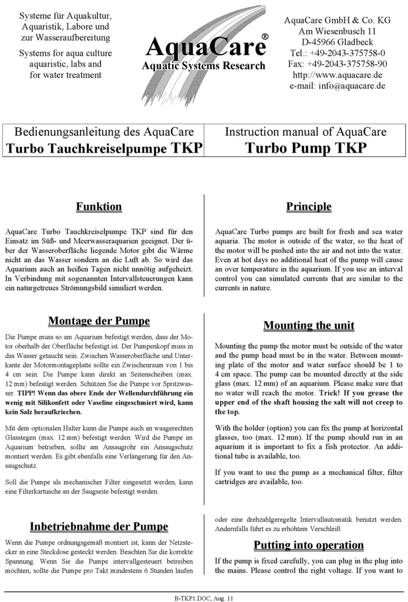 AquaCare TKP Series instruction manual