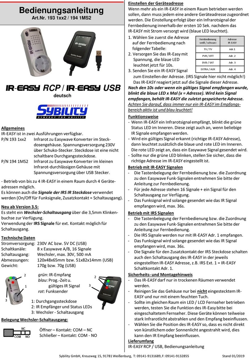 Sybility IR-EASY user manual