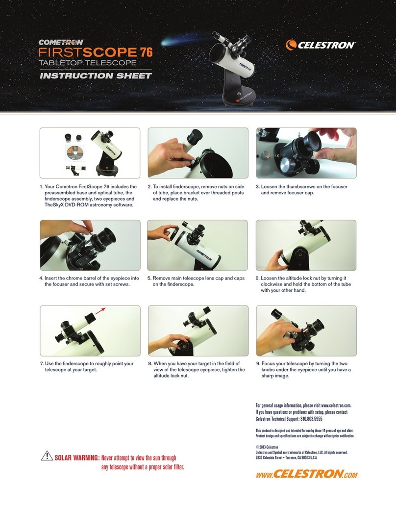 Celestron Cometron FirstScope 76 instruction sheet