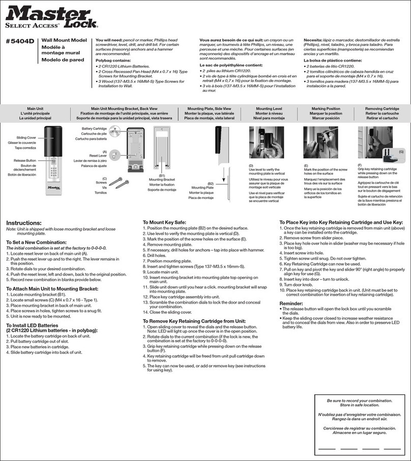 Masterlock Select Access 5404D User manual