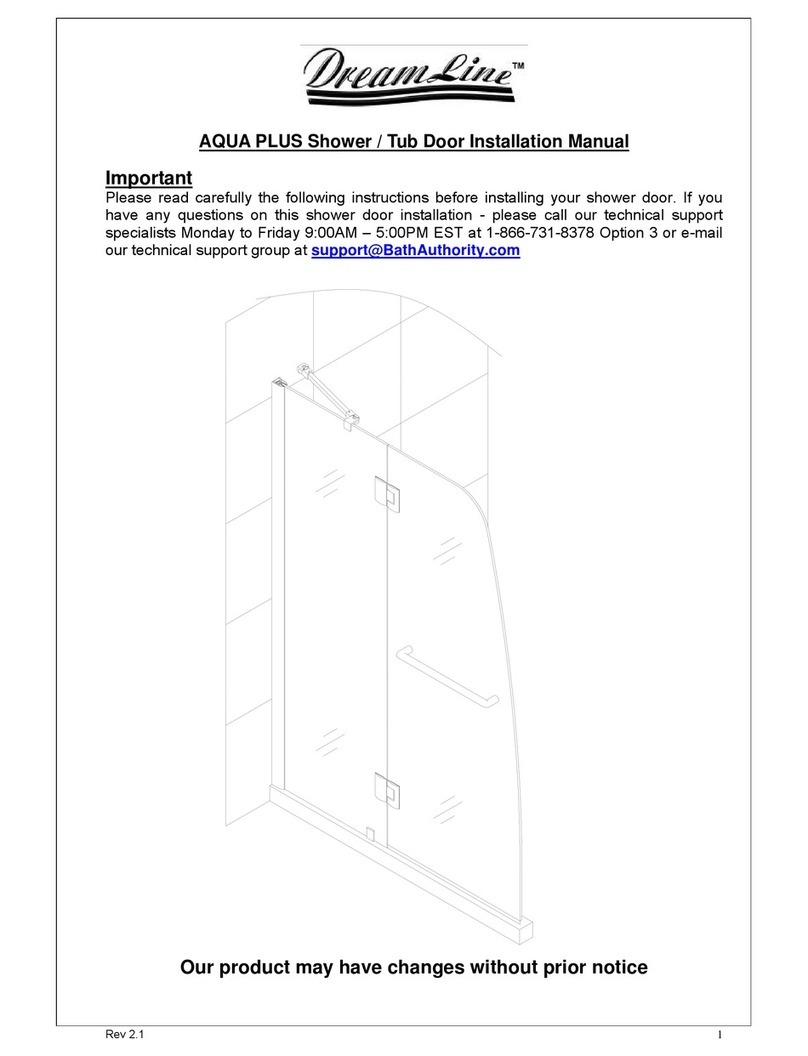 Dreamline AQUA PLUS installation manual