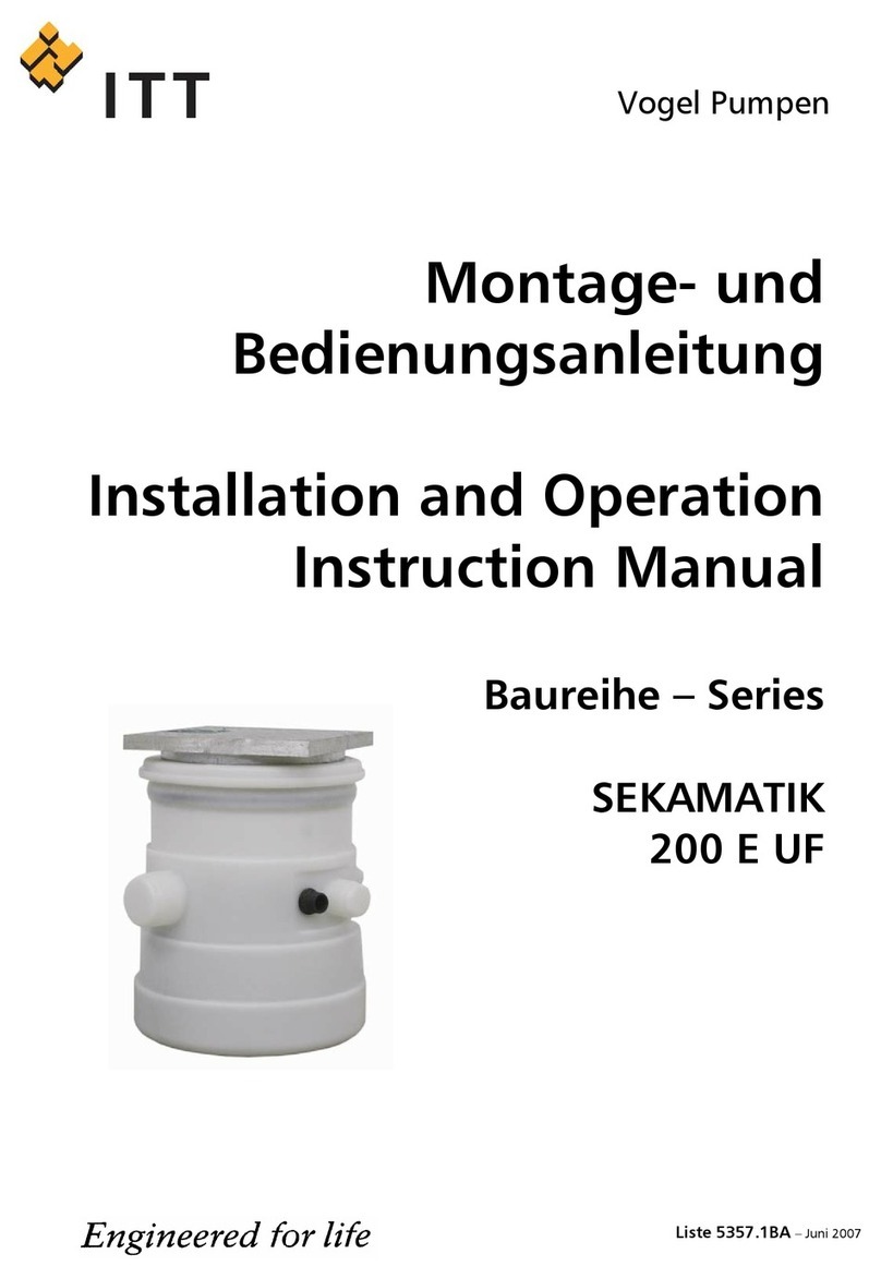 Vogel Pumpen SEKAMATIK 200 E UF Installation and operation instruction manual Vogel Pumpen SEKAMATIK 200 E UF Installation and operation instruction manual