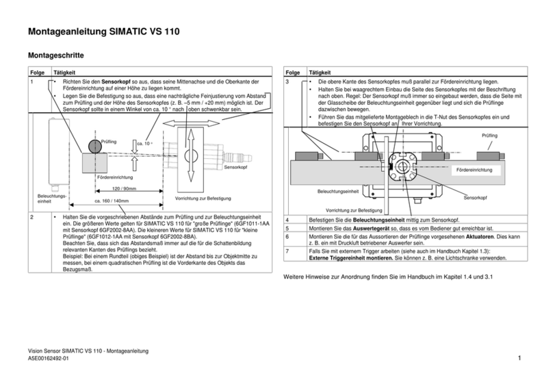 Siemens SIMATIC VS 110 installation instructions Siemens SIMATIC VS 110 installation instructions