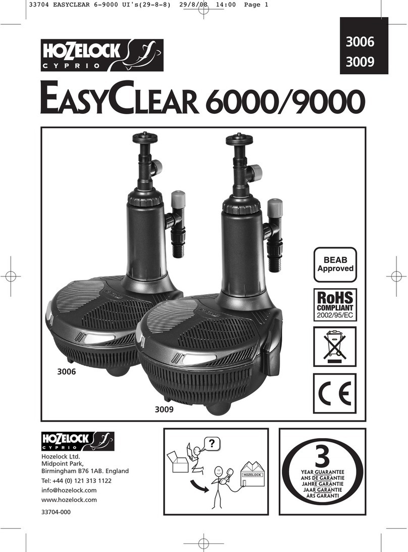 Hozelock Cyprio EasyClear 9000 Installation and operating instructions