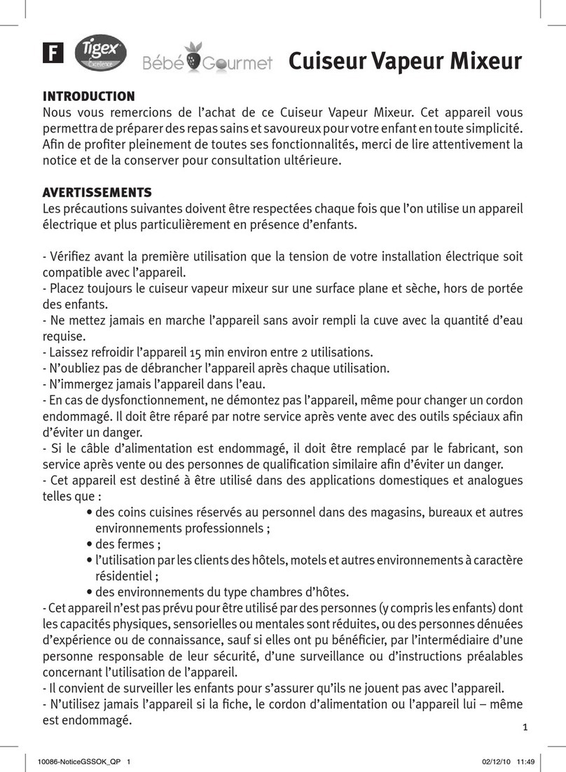 TIGEX Bebe Gourmet User manual
