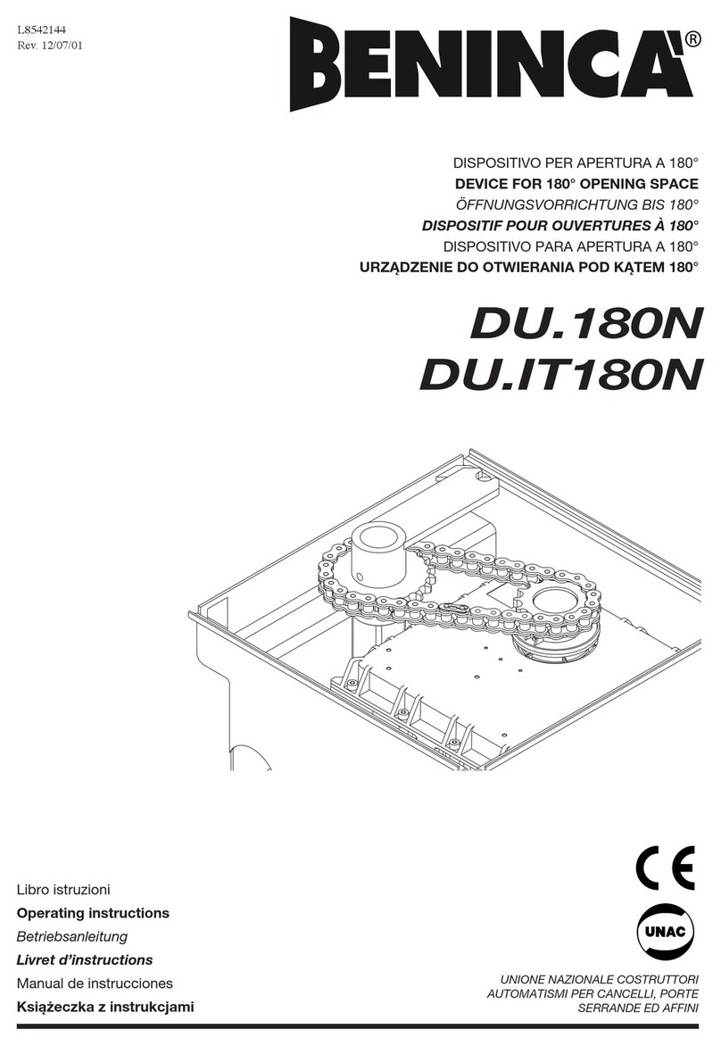 Beninca DU.180N User manual