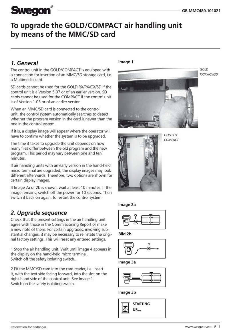 Swegon GOLD series Upgrade manual