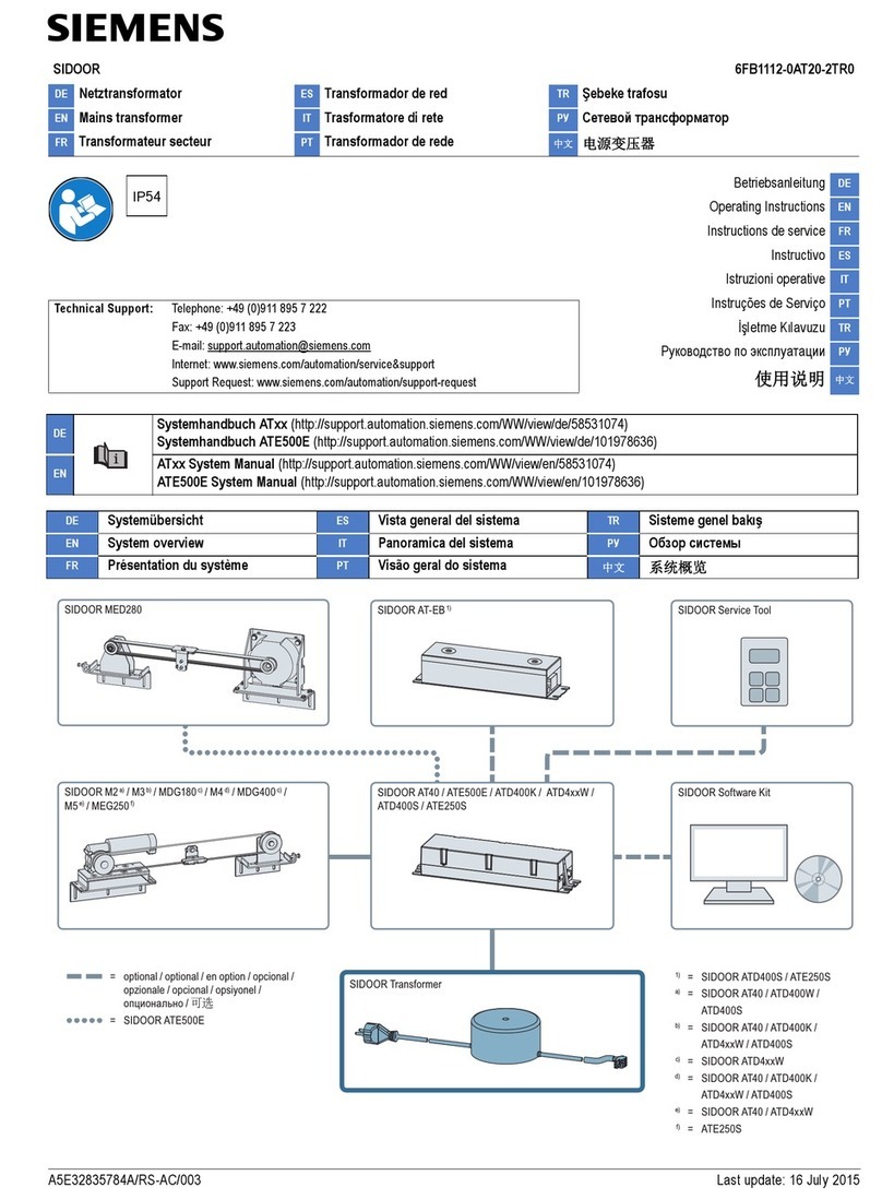Siemens SIDOOR AT40 operating instructions