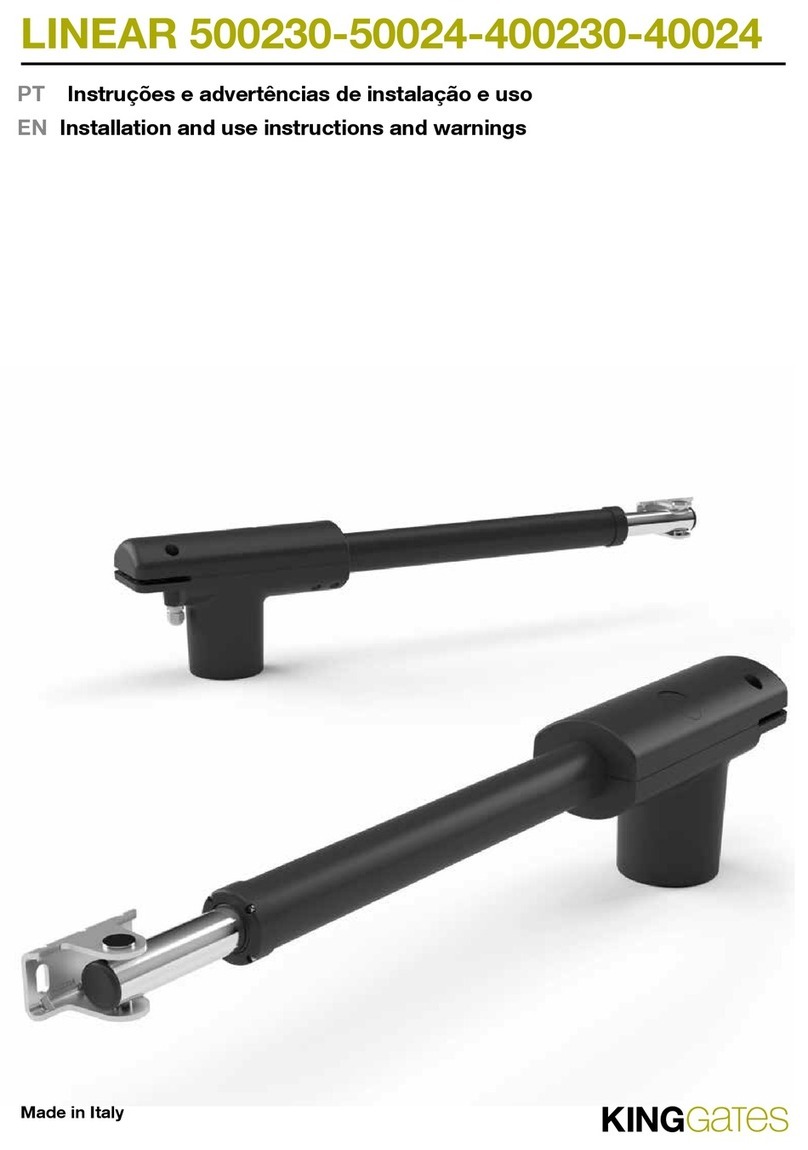 King gates LINEAR500230 Installation and use instructions and warnings