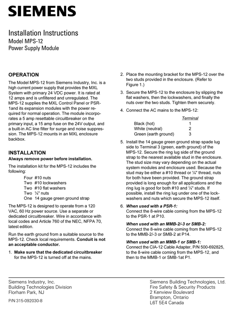 Siemens MPS-12 User manual