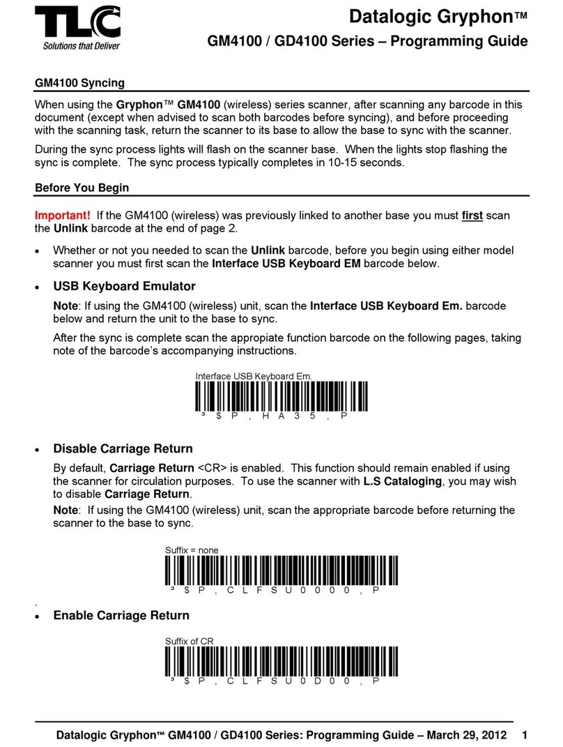 TLC Datalogic Gryphon GM4100 Series Programming guide