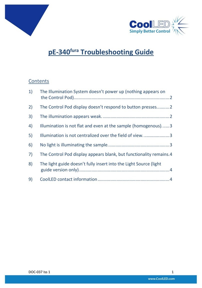 CoolLED pE-340fura troubleshooting guide