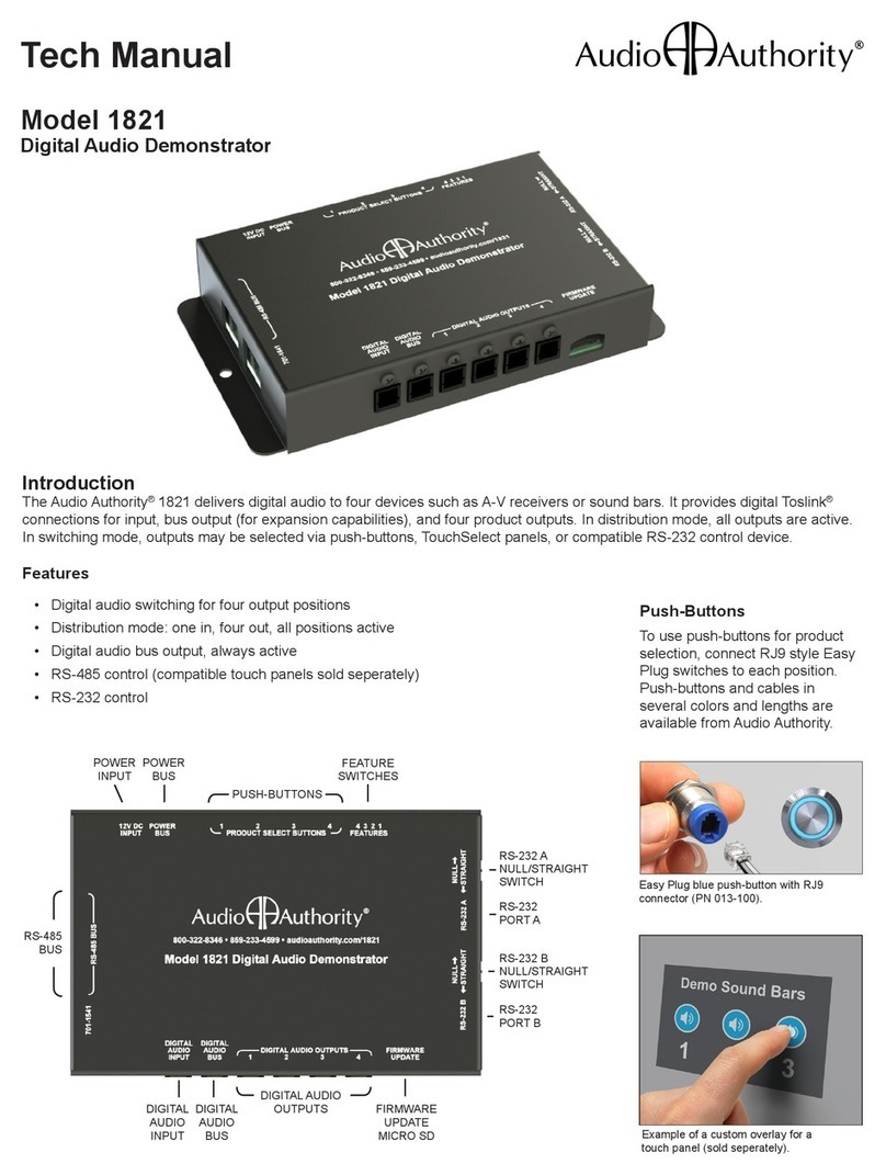 Audio Authority 1821 Tech  manual