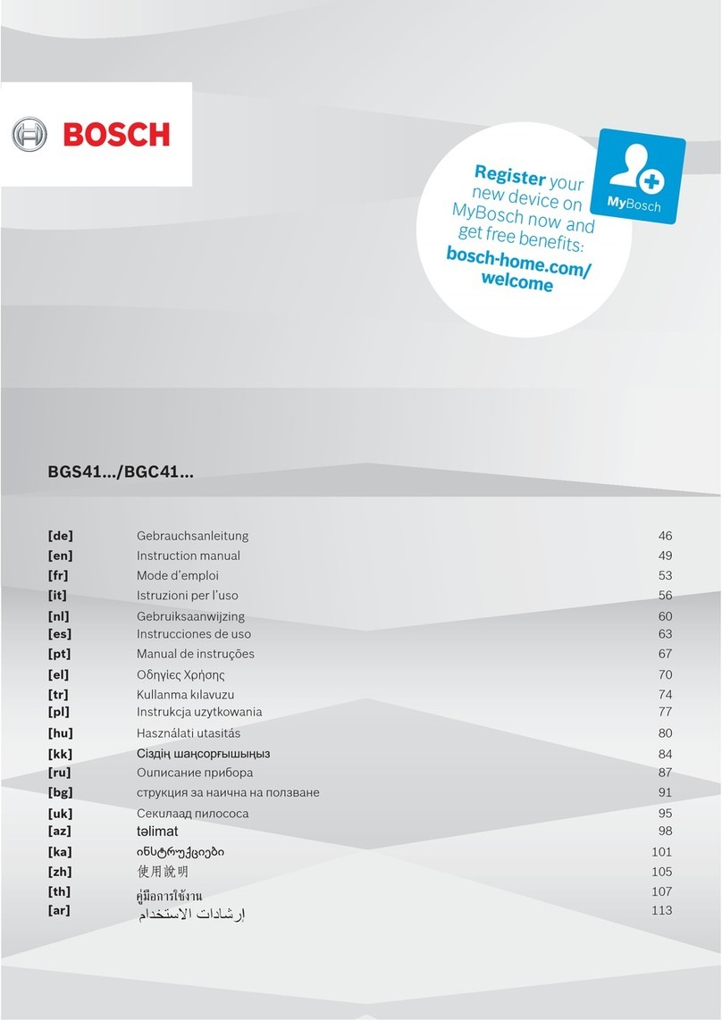 Bosch BGS41 Series User manual