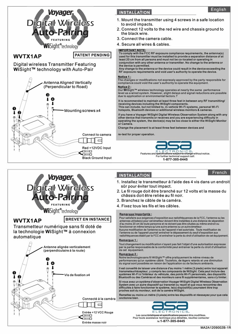 ASA Electronics Voyager WiSight WVTX1AP quick start guide