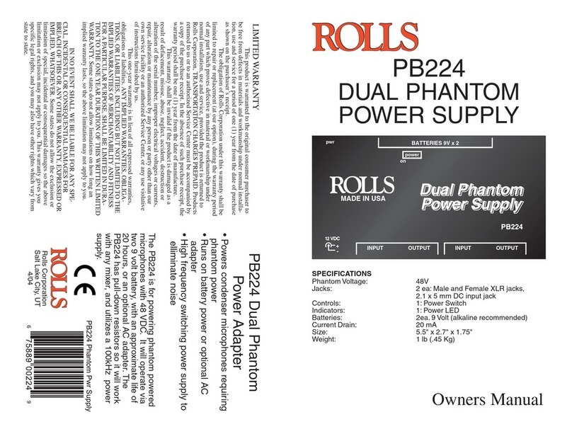 Rolls DUAL PHANTOM PB224 User manual