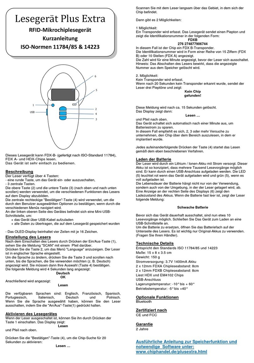 Chiphandel Reader Plus Extra Elementary user's manual Chiphandel Reader Plus Extra Elementary user's manual