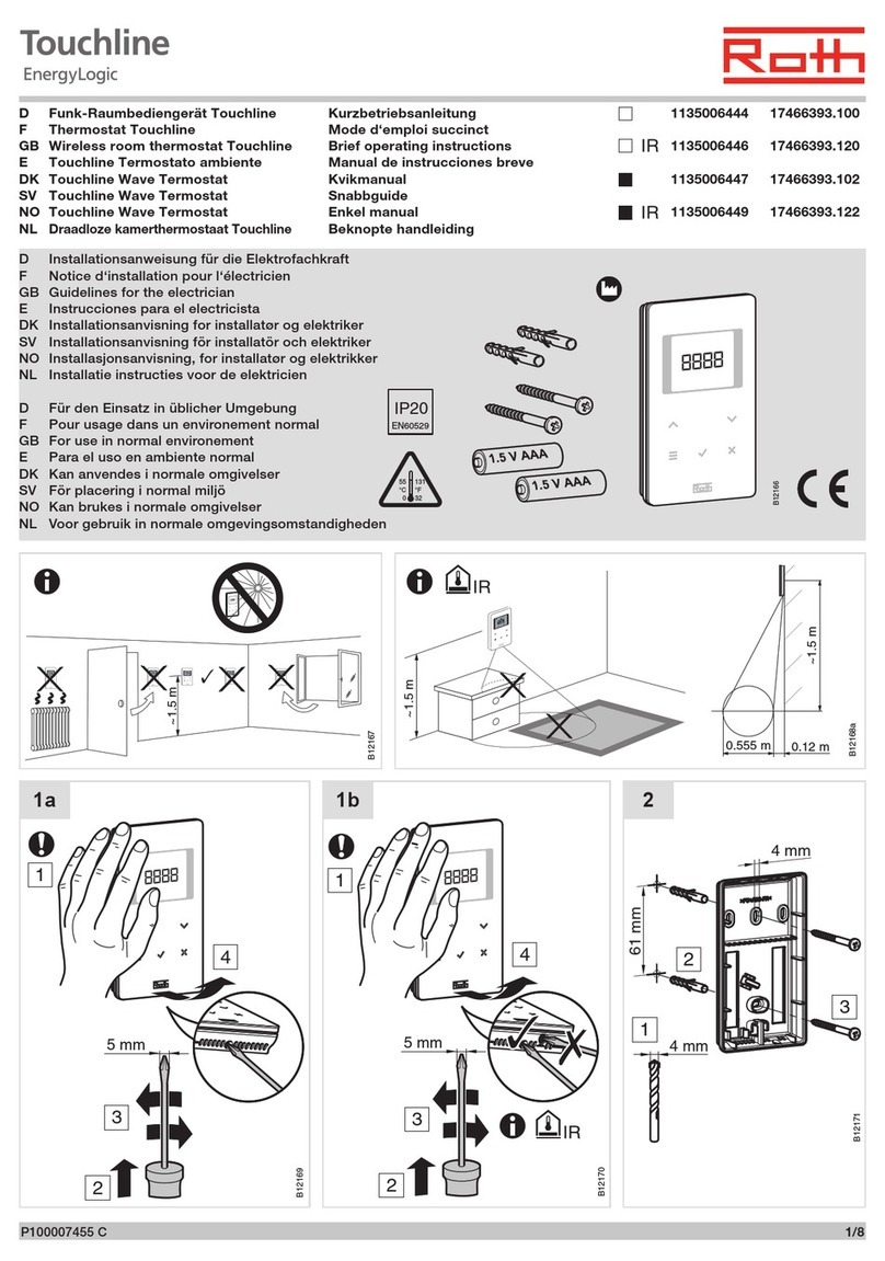 Roth Energylogic Touchline 17466393.120 Brief operating instructions