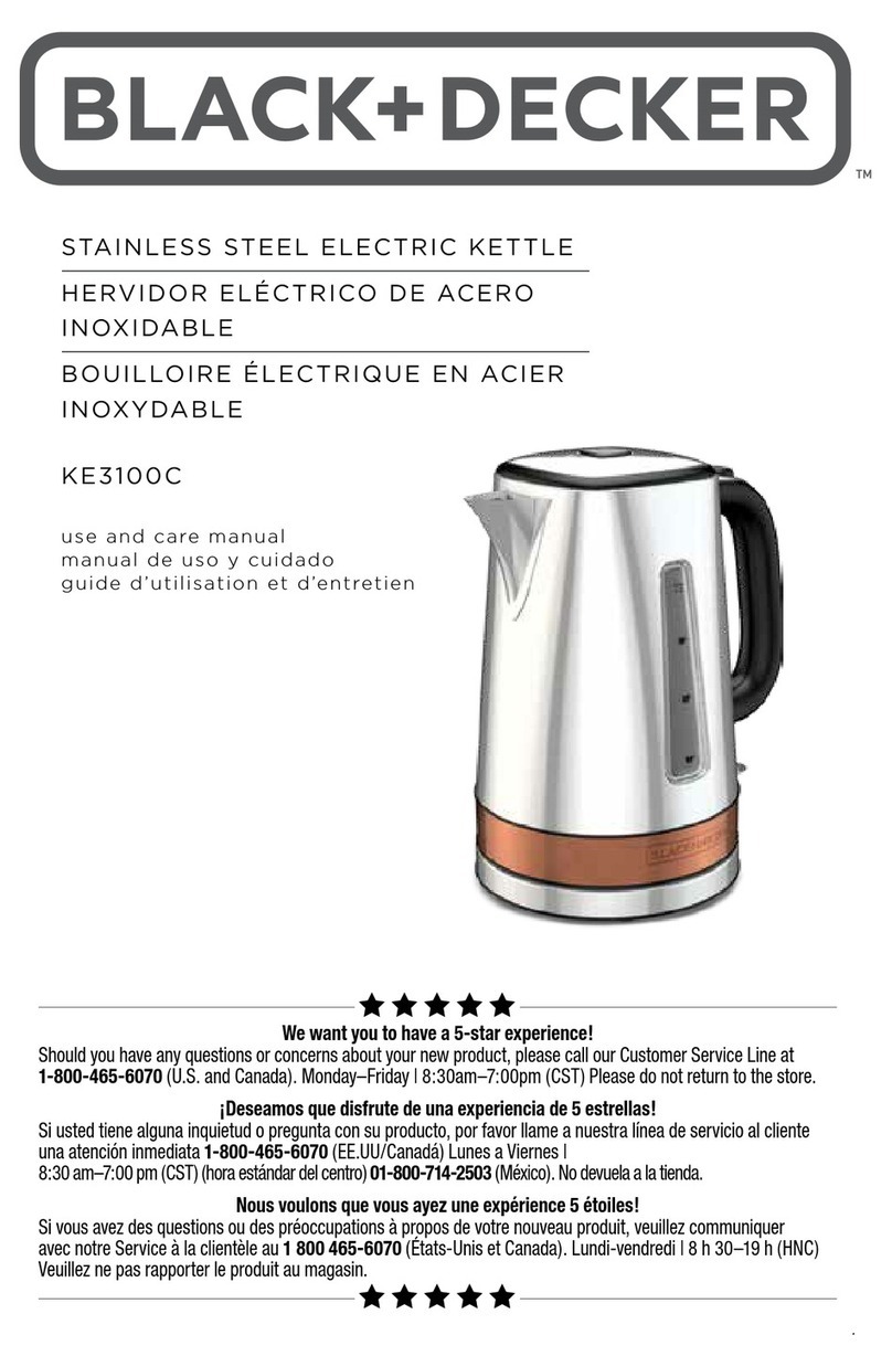 BLACK DECKER KE3100C use and care manual