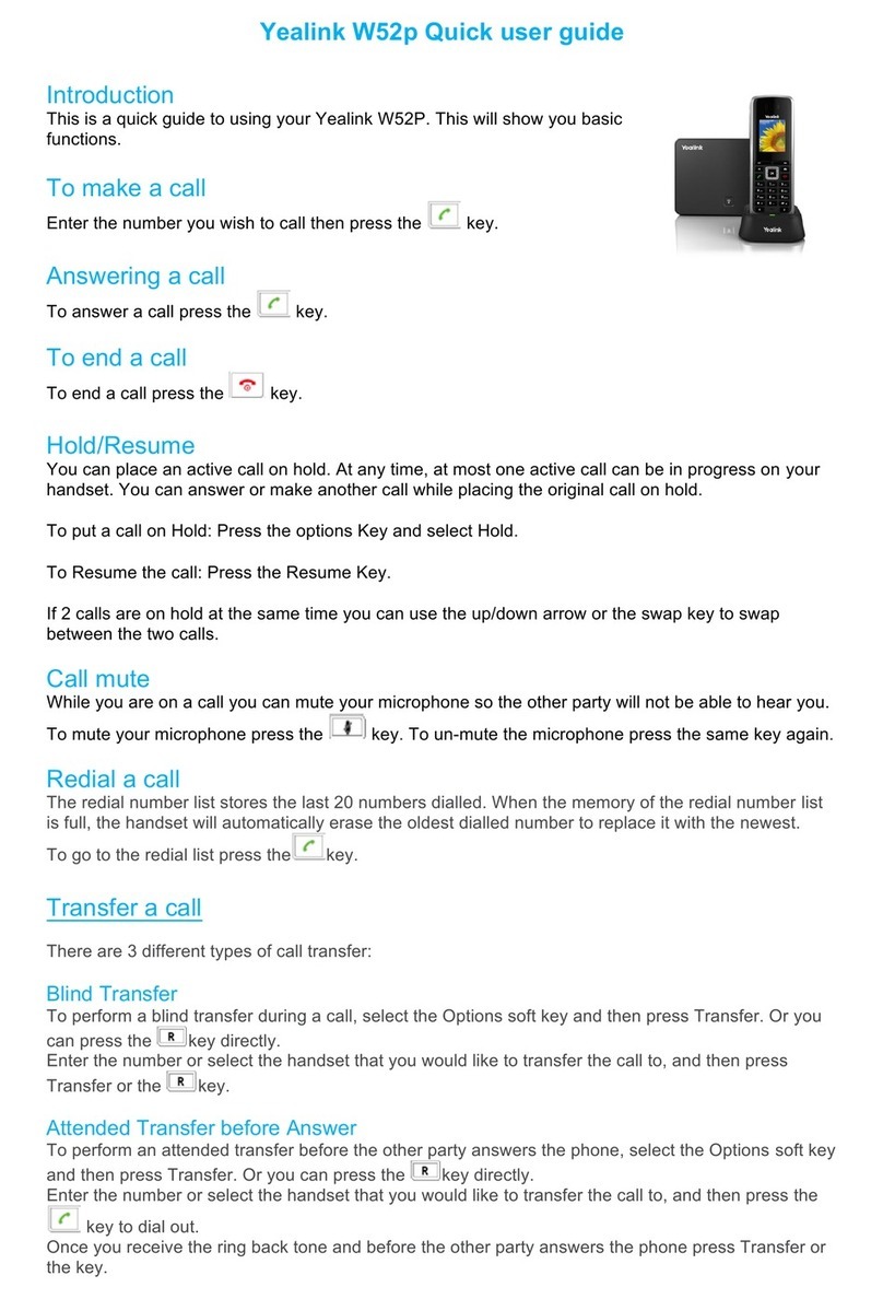 Yealink Telkom W52P Instruction manual