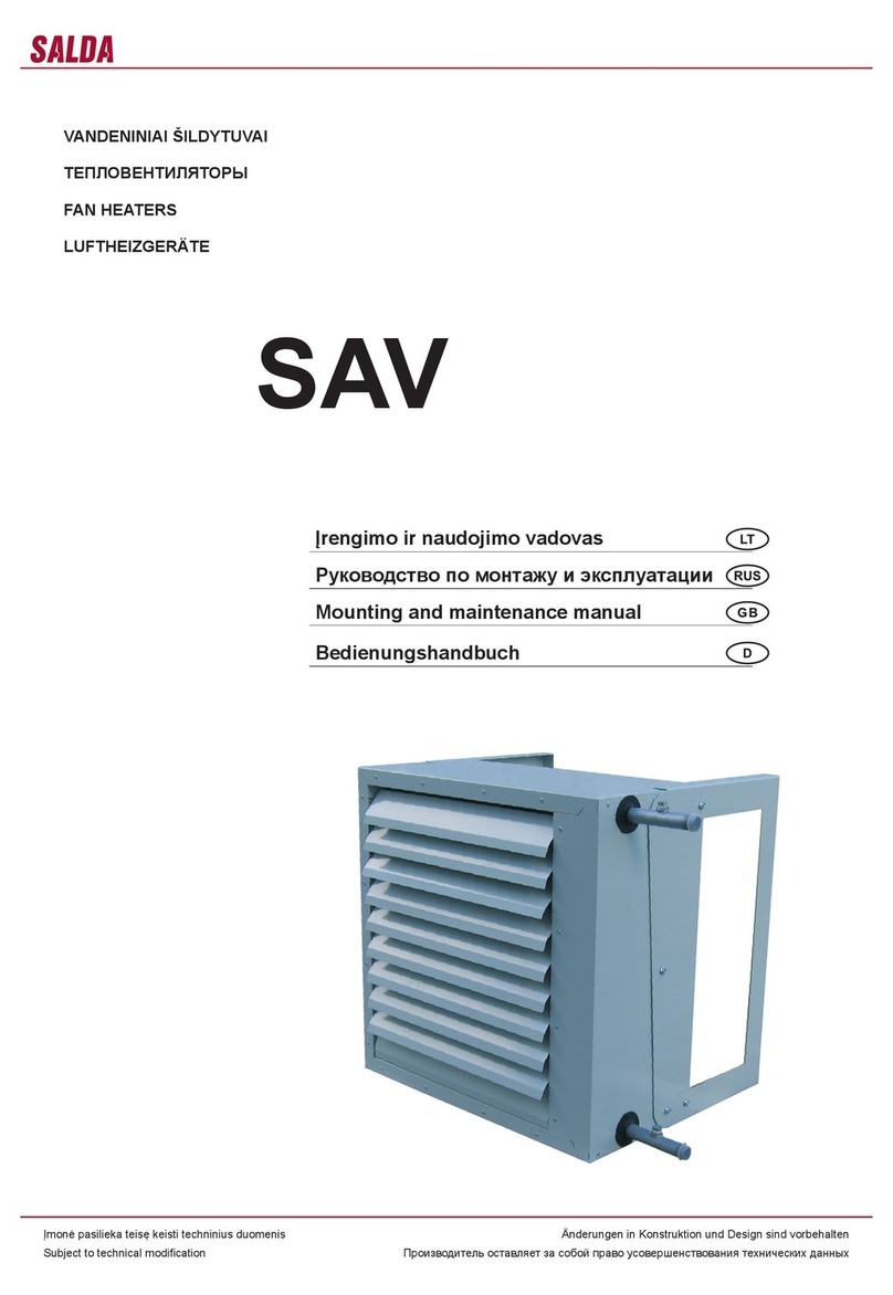 Salda SAV Series Mounting and maintenance manual