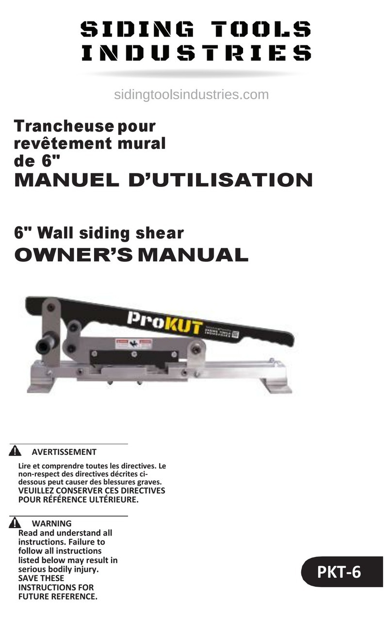 Siding Tools Industries ProKUT6 owner's manual