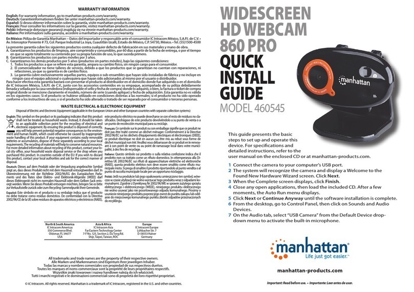 Manhattan 860 Pro User manual