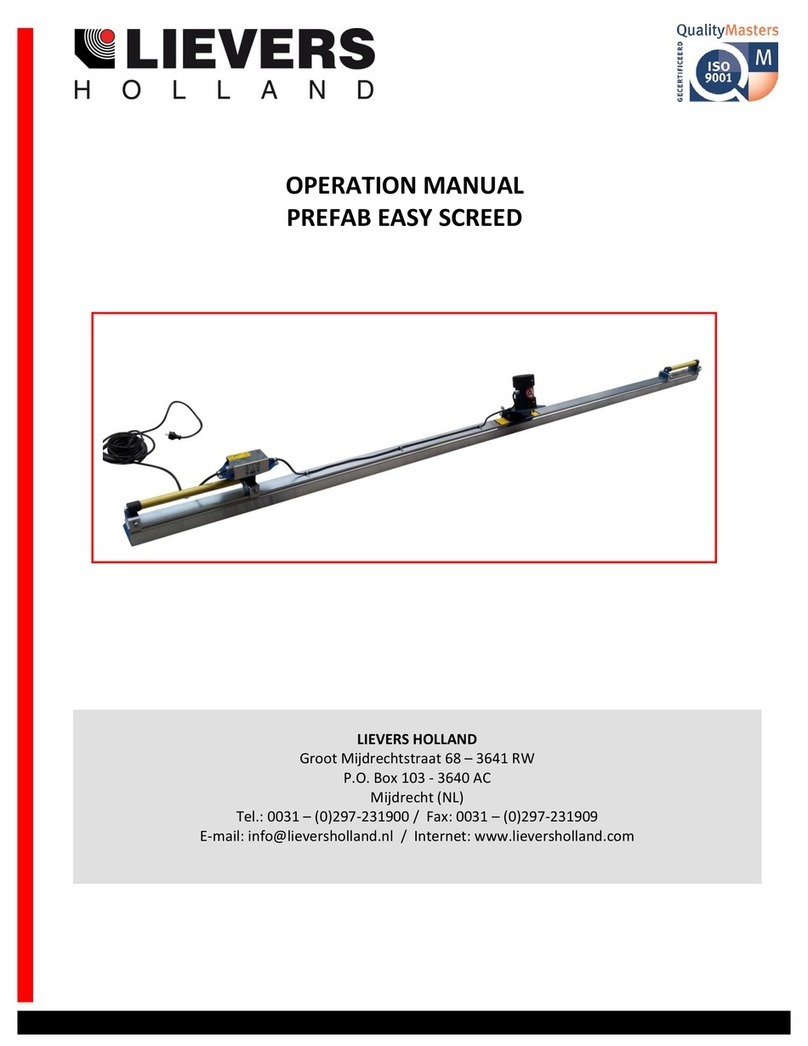 Lievers Prefab Easy Screed Operation manual
