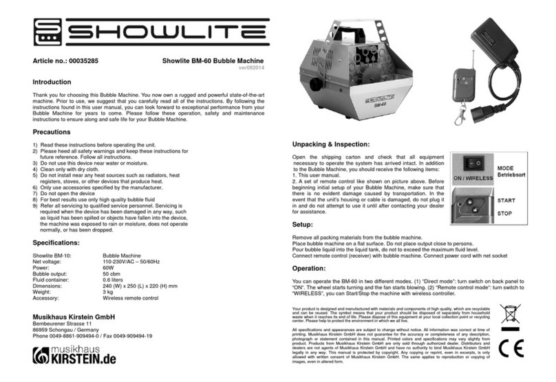 Showlite BM-60 quick start guide