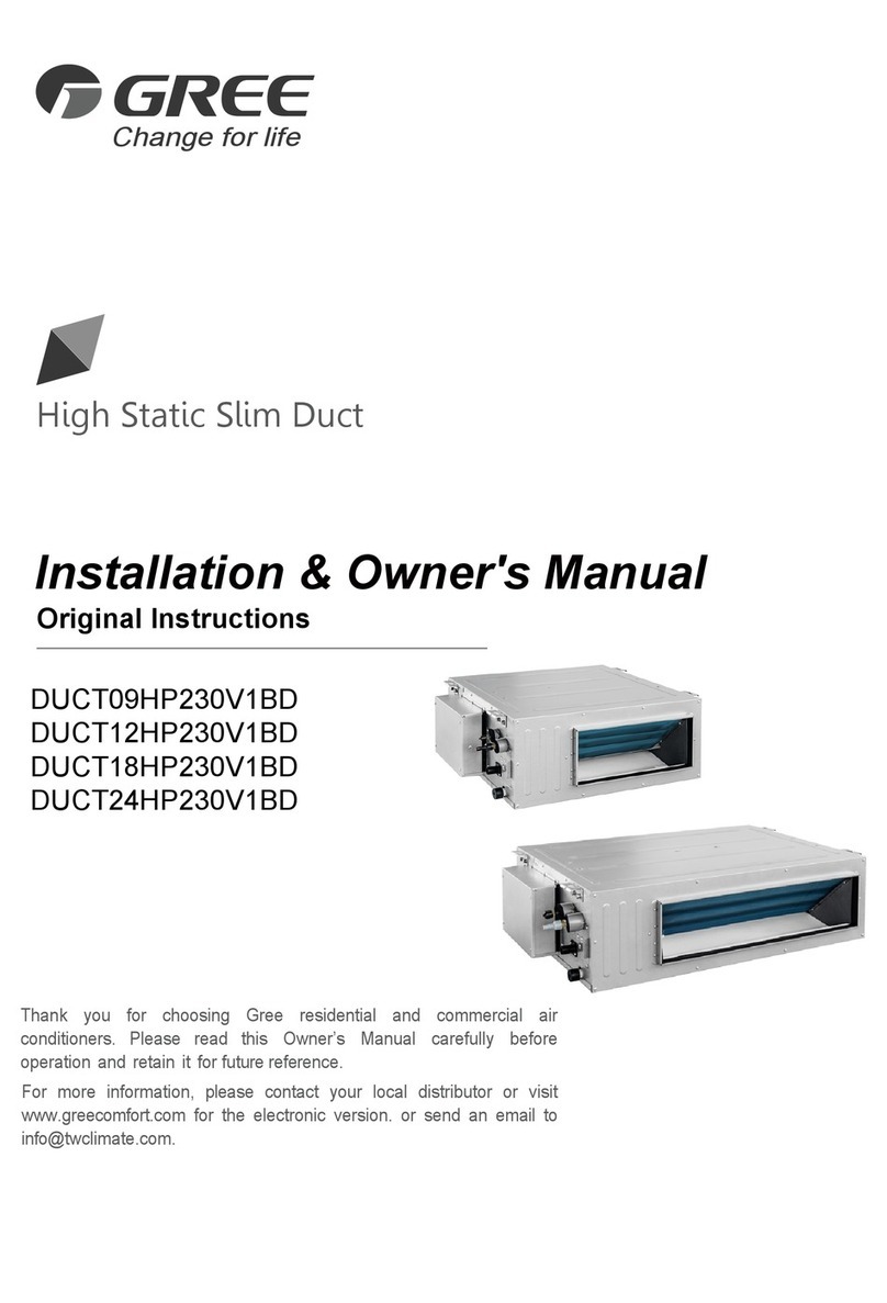 Gree DUCT09HP230V1BD Installation & owner's manual Gree DUCT09HP230V1BD Installation & owner's manual