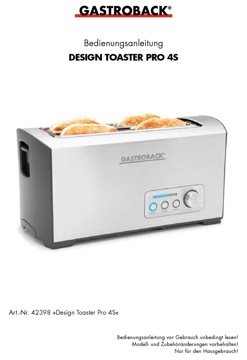Gastroback DESIGN TOASTER PRO 4S User manual Gastroback DESIGN TOASTER PRO 4S User manual