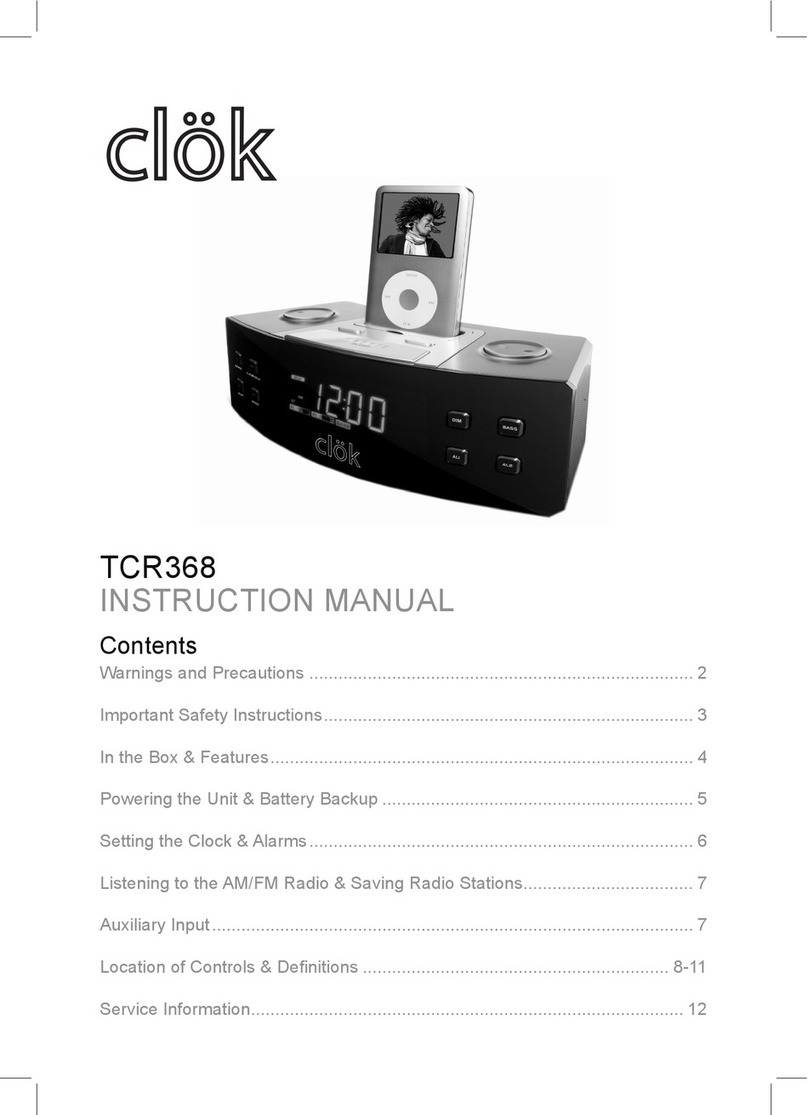 Clok TCR368 User manual
