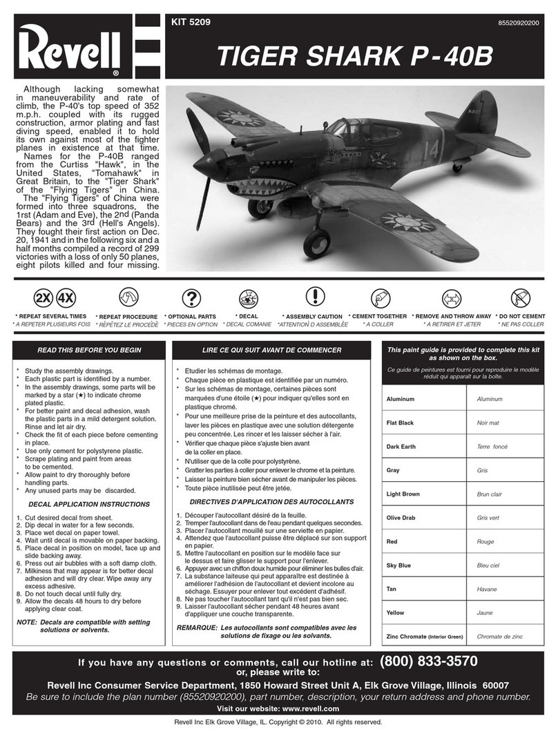 REVELL TIGER SHARK P-40B User manual