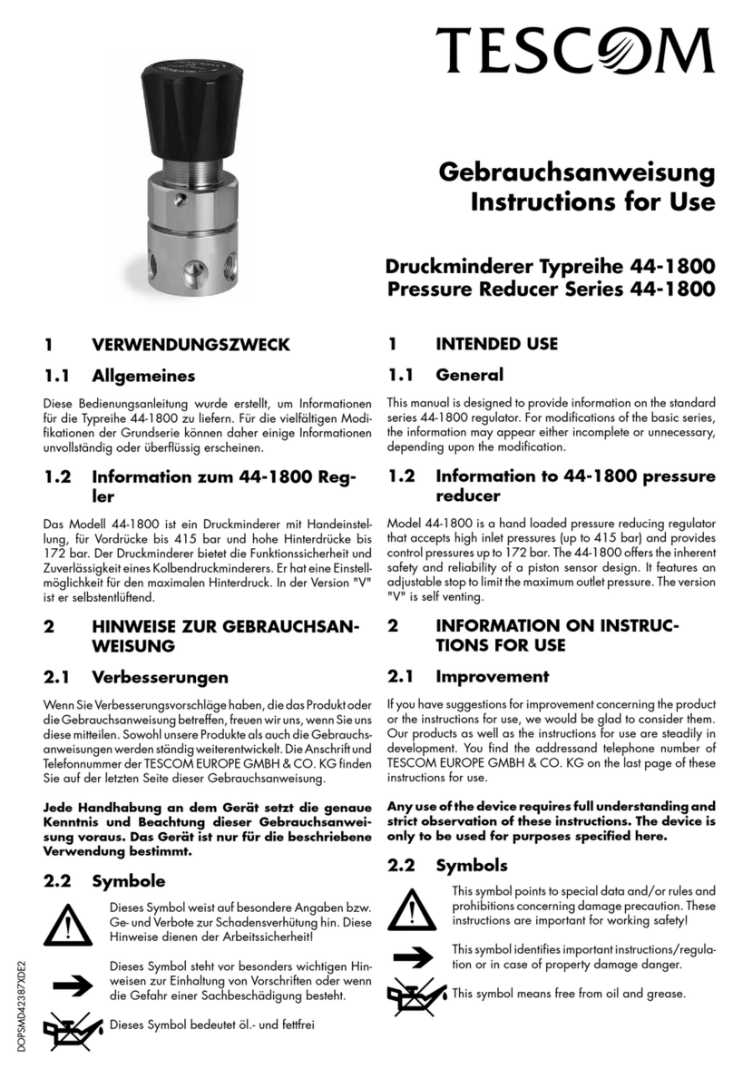 Emerson Tescom 44-1800 Series Instructions for use