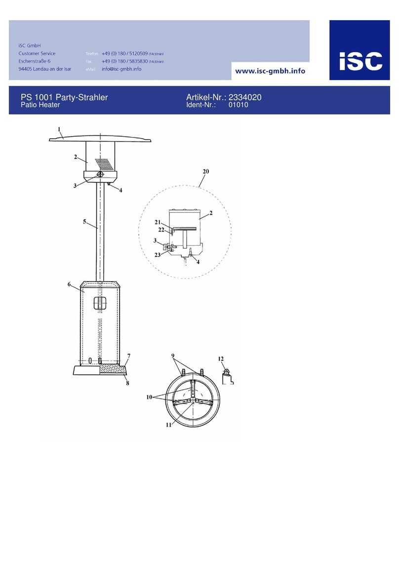 ISC Party Heater PS 1001 operating instructions