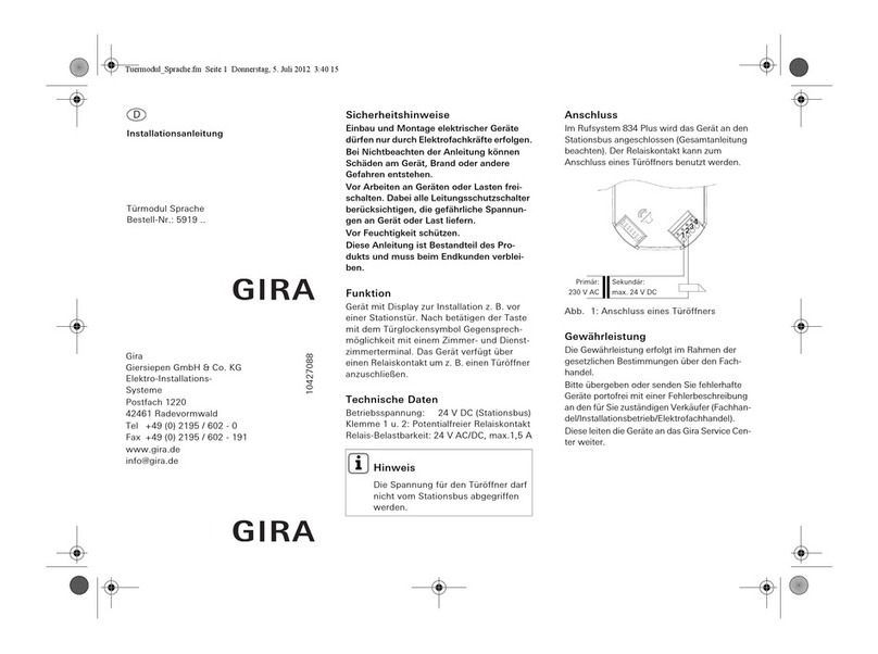 Gira 5919 Series installation manual