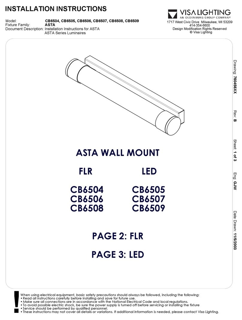 Visa Lighting ASTA Series installation instructions